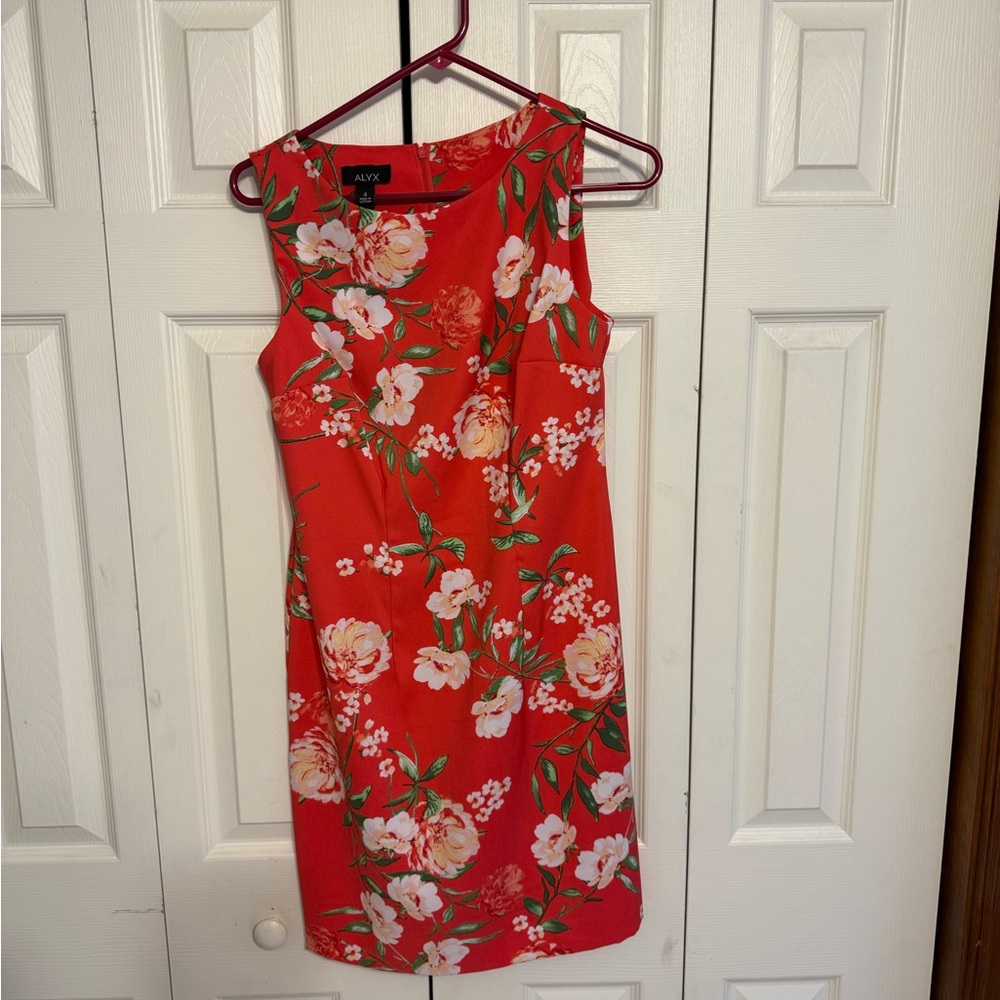 Alyx Red dress floral orange